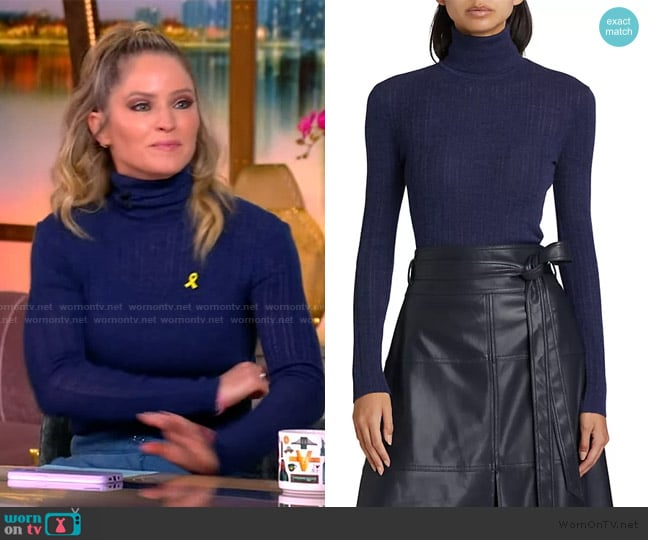 Tanya Taylor Kayden Merino Wool Pointelle Top worn by Sara Haines on The View