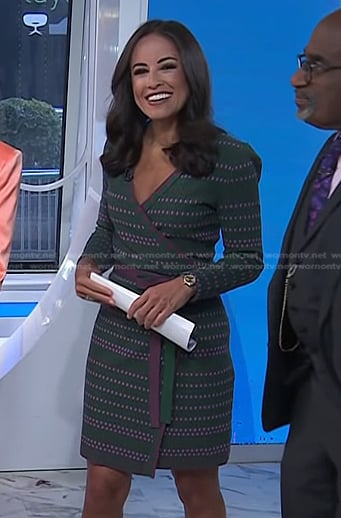 Kaylee's green stripe wrap dress on Today