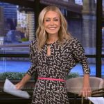 Kelly’s black printed dress on Live with Kelly and Ryan