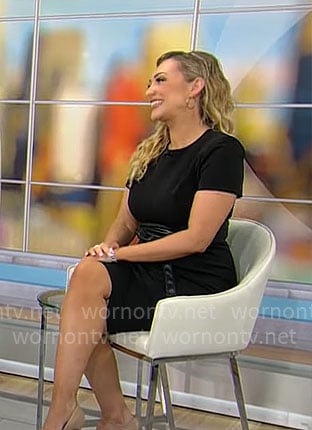 Kelly O’Grady’s black dress with leather belt on CBS Mornings