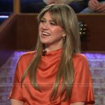 Kelly’s orange satin top on The Kelly Clarkson Show