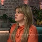 Kelly’s orange satin top on The Kelly Clarkson Show