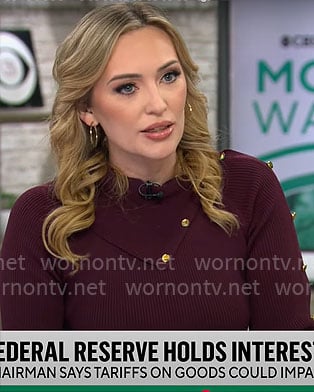 Kelly O'Grady's purple knit dress with buttons on CBS Mornings