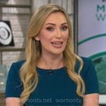 Kelly O’Grady’s teal short sleeve dress on CBS Mornings