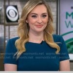 Kelly O’Grady’s teal short sleeve dress on CBS Mornings