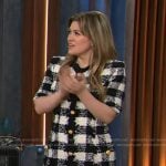 Kelly’s gingham tweed check dress on The Kelly Clarkson Show