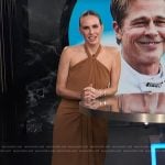 Keltie’s brown halter neck dress on E! News