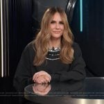 Keltie’s black embellished sweater on E! News