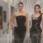 Kendall’s black strapless dress on The Kardashians