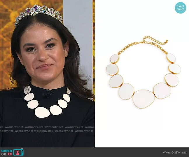 Kenneth Jay Lane 22K-Gold-Plated & Enamel Collar Necklace worn by Donna Farizan on Today