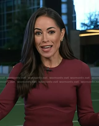 Keylee's burgundy ribbed waist top on Today