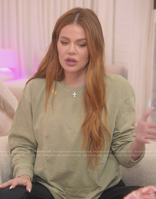 Khloe's 818 sweatshirt on The Kardashians