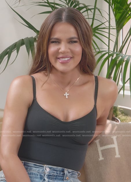 Khloe's black bodysuit on The Kardashians