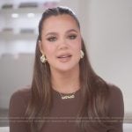 Khloe’s brown confessional mesh top on The Kardashians