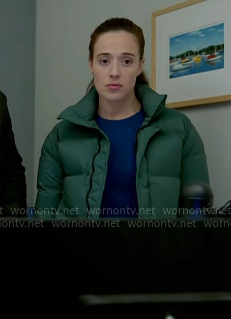 Kim's green puffer jacket on Chicago PD