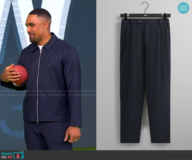 Kith Double Weave Kylan Trouser worn by Jalen Hurts on The View