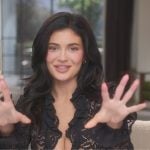 Kylie’s black lace confessional top on The Kardashians