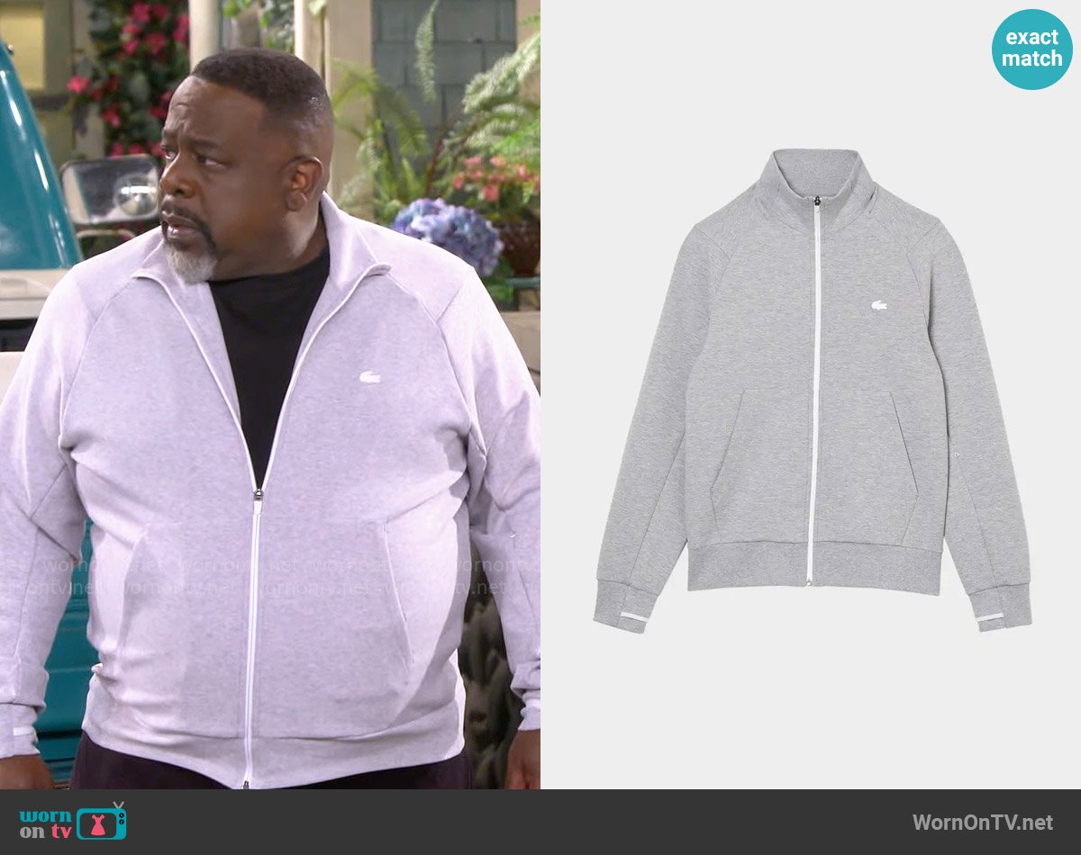 Lacoste Full-Zip Active Sweatshirt worn by Calvin (Cedric The Entertainer) on The Neighborhood