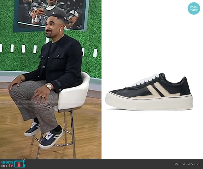 Lanvin x Future Leather Cash Sneakers worn by Jalen Hurts on Today