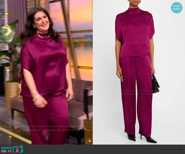 LaPointe Satin Cape T-Shirt worn by Melanie Lynskey on The View