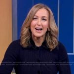 Lara’s navy ribbed fur-collar cardigan on Good Morning America