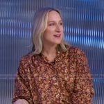 Lauren Iannotti’s brown floral blouse on Good Morning America