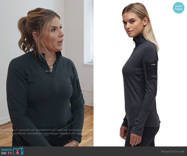 Le Bent Core Midweight 1/4 Zip Top in Dark Cloud worn by Jenna Bush Hager on Today