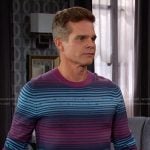 Leo’s purple and blue striped sweater on Days of our Lives