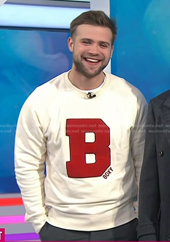 Leo Woodall’s white B sweatshirt on Today