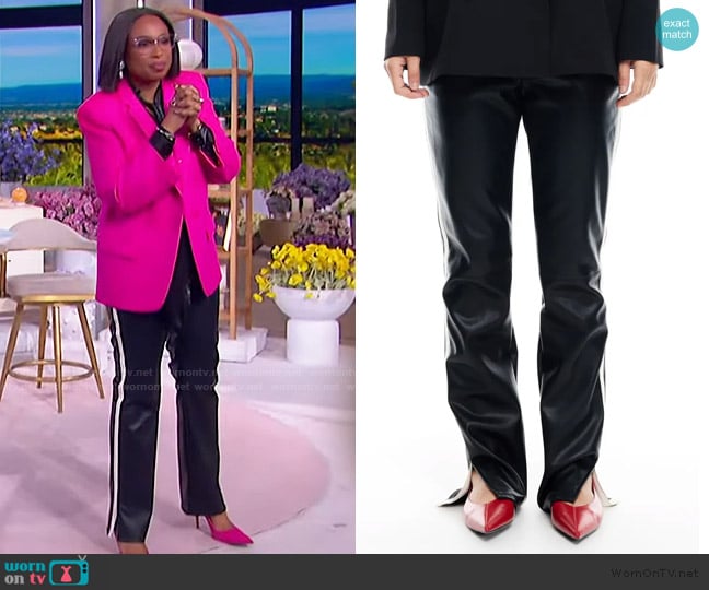 Lioness Ace Faux Leather Slit Hem Pants worn by Jennifer Hudson on The Jennifer Hudson Show