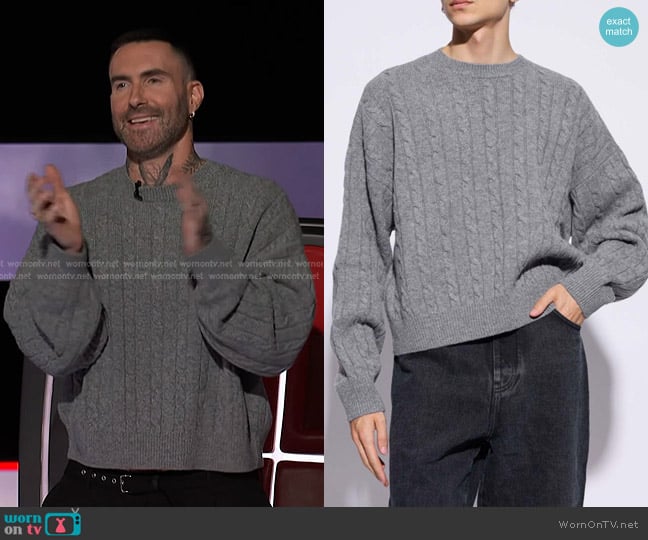 Loewe Oversized Wool Sweater worn by Adam Levine on The Voice