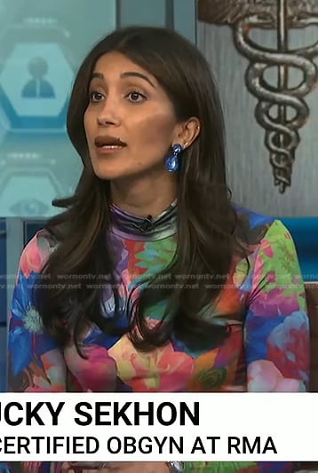 Dr. Lucky Sekhon's floral top on NBC News Daily