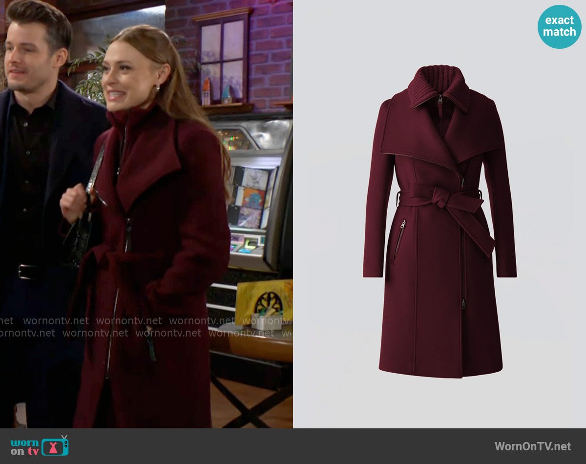 Mackage Nori Coat worn by Claire Grace (Hayley Erin) on The Young and the Restless