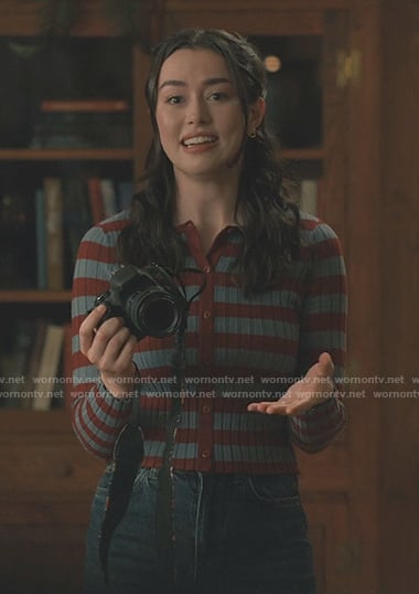 Annie’s stripe ribbed cardigan on Sweet Magnolias