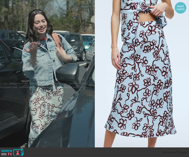 Madewell The Layton Midi Slip Skirt worn by Annie Sullivan (Anneliese Judge) on Sweet Magnolias