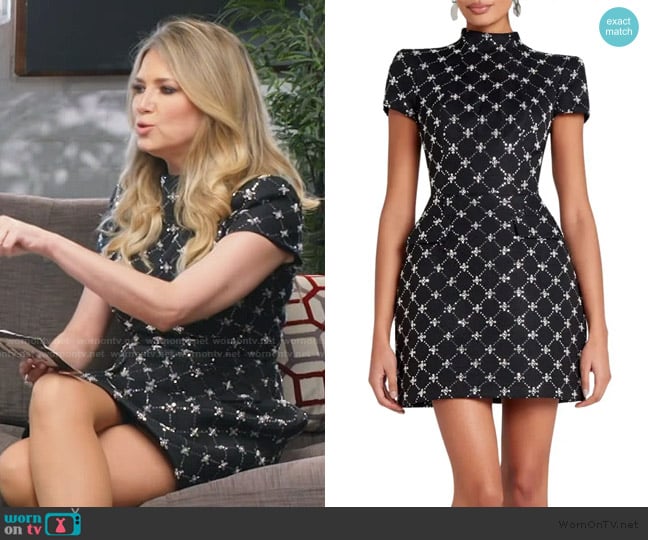 Nadine Merabi Minnie Embellished Minidress worn by Nikki Novak on E! News