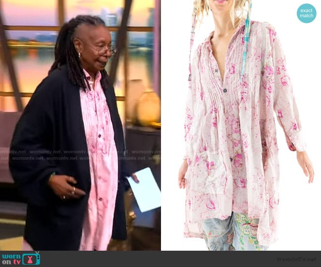 Magnolia Pearl Floral Estrella Night Shirt in Persephone worn by Whoopi Goldberg on The View