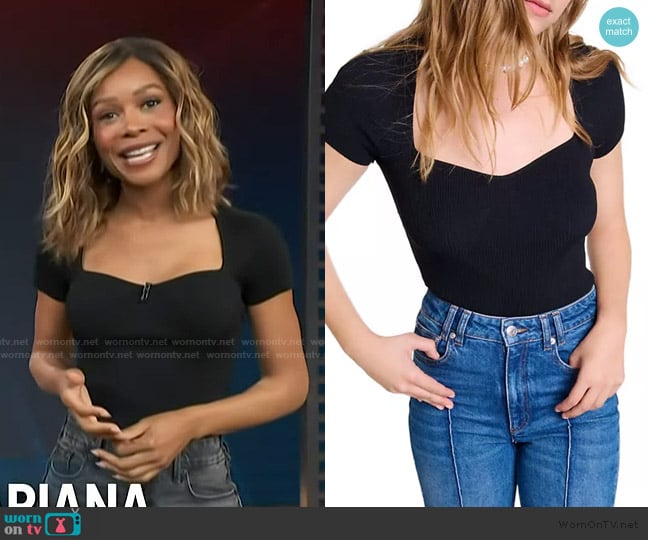 Maje Knit Top worn by Zuri Hall on Access Hollywood