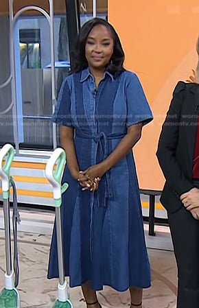 Makho's patchwork denim dress on Today