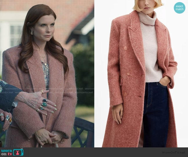 Mango Double-Breasted Wool Coat worn by Maddie Townsend (JoAnna Garcia Swisher) on Sweet Magnolias