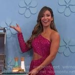 Manuela’s pink sequin mini dress with waist cutout on The Price is Right