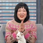 Margaret Cho’s fair isle cropped sweater on Access Hollywood