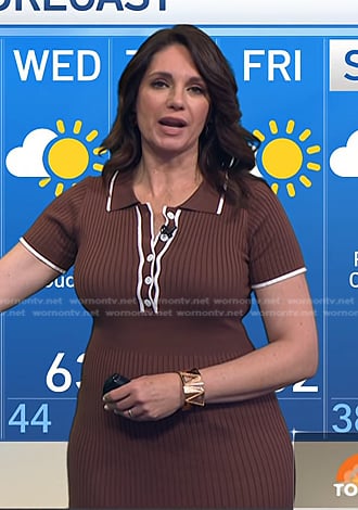 Maria's brown ribbed polo dress on Today