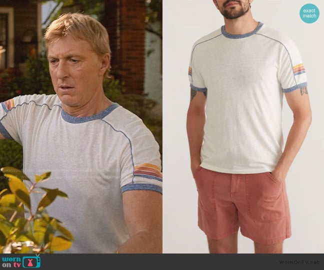 Marine Layer Varsity Tee worn by Johnny Lawrence (William Zabka) on Cobra Kai