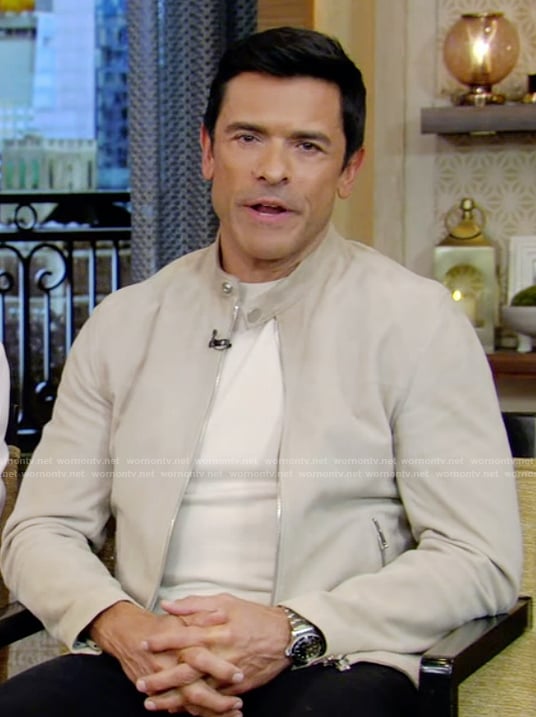 Mark's suede jacket on Live with Kelly and Mark