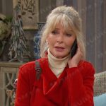 Marlena’s red draped wool jacket on Days of our Lives