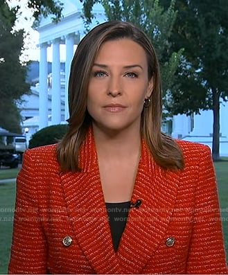 Mary's red tweed blazer on Good Morning America