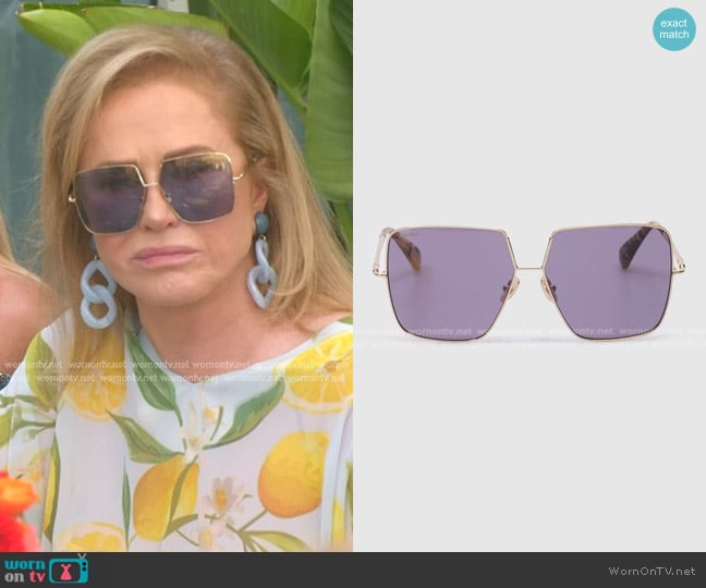 Max Mara Square Sunglasses worn by Kathy Hilton on The Real Housewives of Beverly Hills