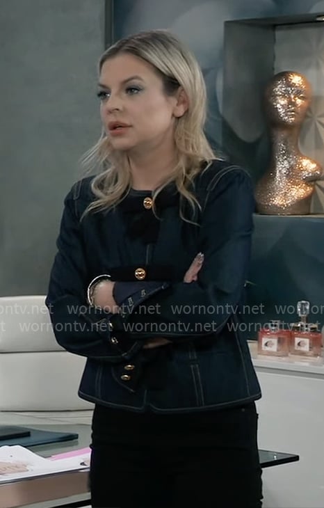 Maxie’s denim jacket with bows on General Hospital