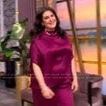 Melanie Lynskey’s purple satin top and pants on The View